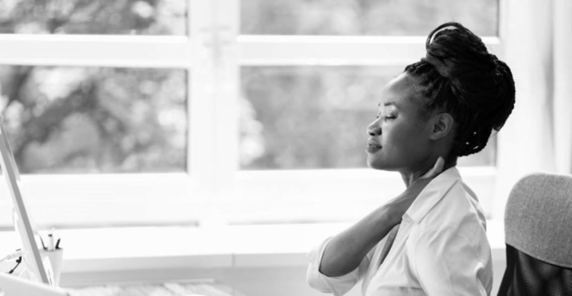 Online seminar participant reviewing management framework materials