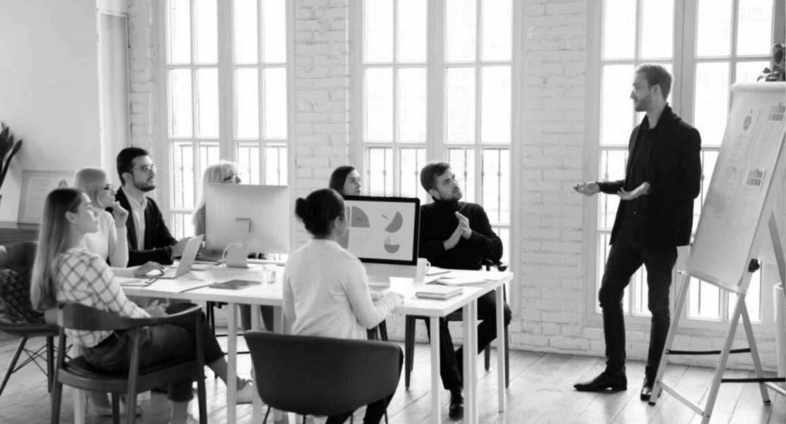 Facilitator guiding case study analysis